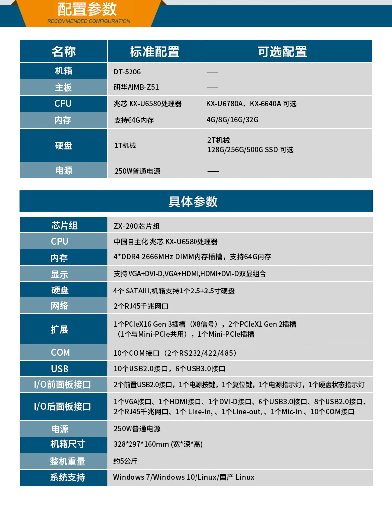 國產(chǎn)化工控機(jī)電腦,兆芯KX-U6580 CPU,DT-5206-Z51.jpg