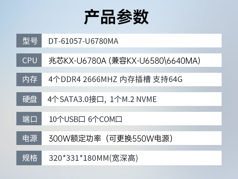 國產(chǎn)化工控機|中國兆芯處理器|DT-610X-U6780MA